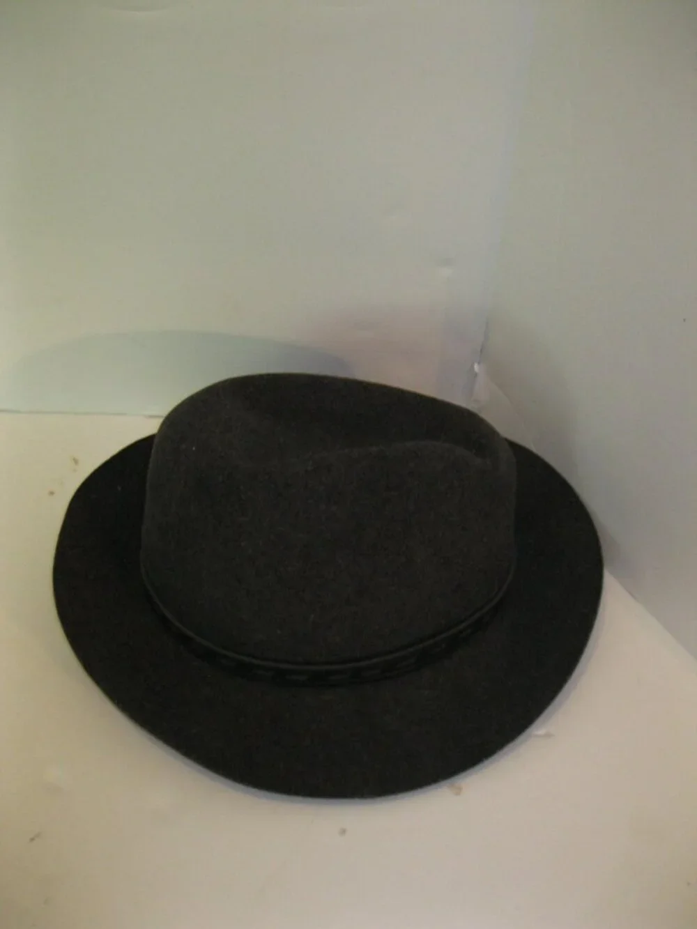 Rag & Bone Classic Dark Grey Wide-Brim Wool Fedora Hat - Medium